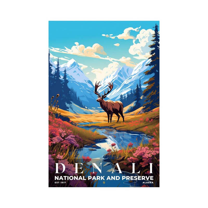 Denali National Park and Preserve Poster, Travel Art, Office Poster, Home Decor | S7